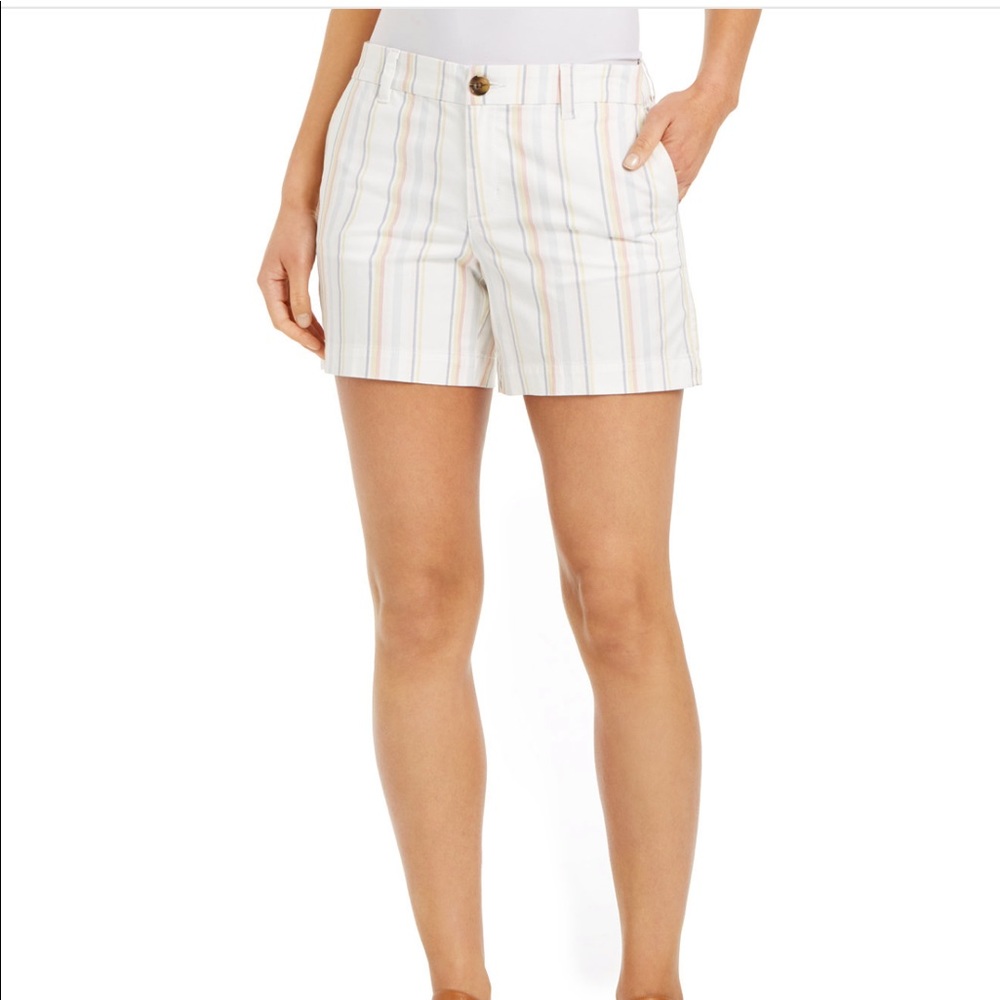 Style & Co Striped Slit-Hem Shorts